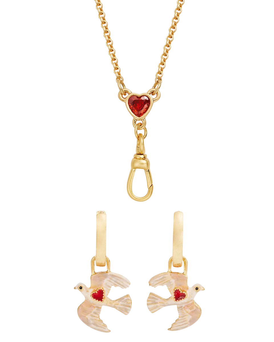 fable-england-love-heart-schmuckset-gold-herz-taube image 1