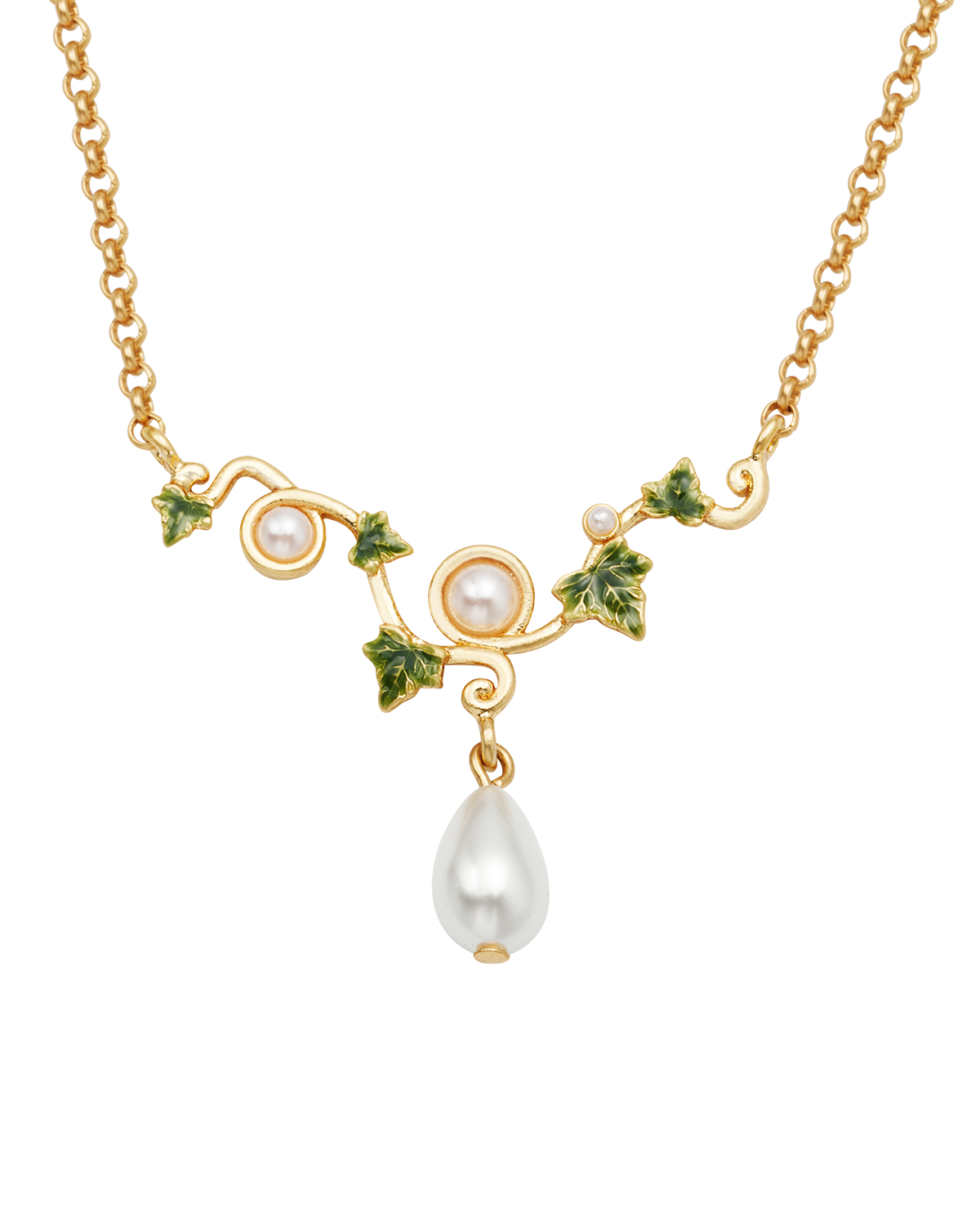 fable-england-ivy-pearl-halskette-gold-perle-efeu image 1