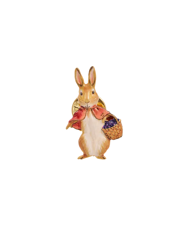 fable-england-peter-rabbit-cotton-tail-brosche-emaille-handbemalt image 1