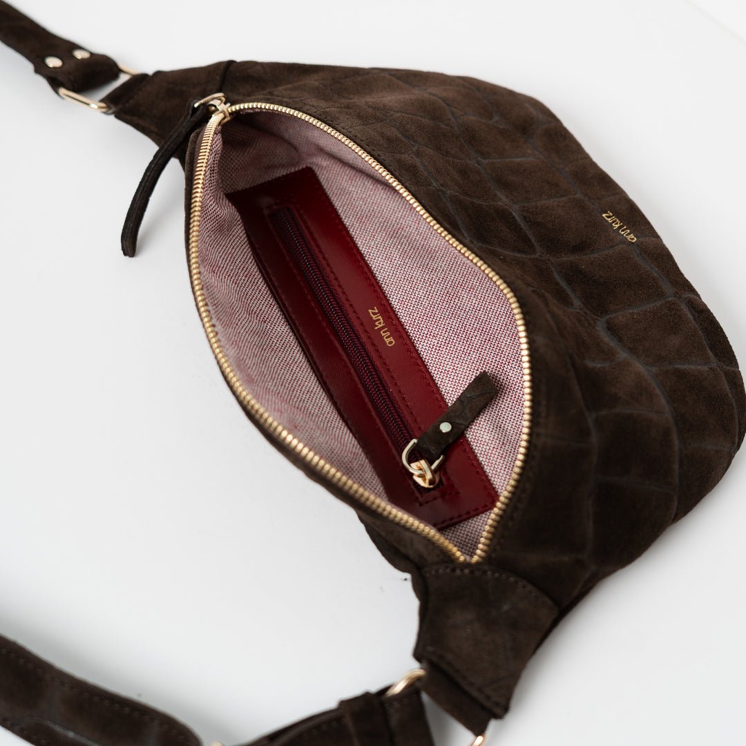 ann-kurz-fanny-pack-bauchtasche-croco-mocha-verstellbar image 4