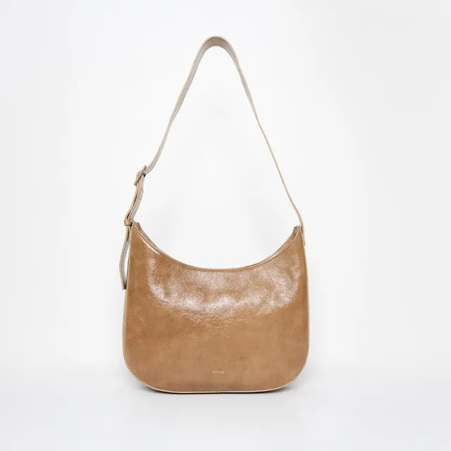 ann-kurz-versatile-hobo-shopper-taupe-patent-verstellbar image 1