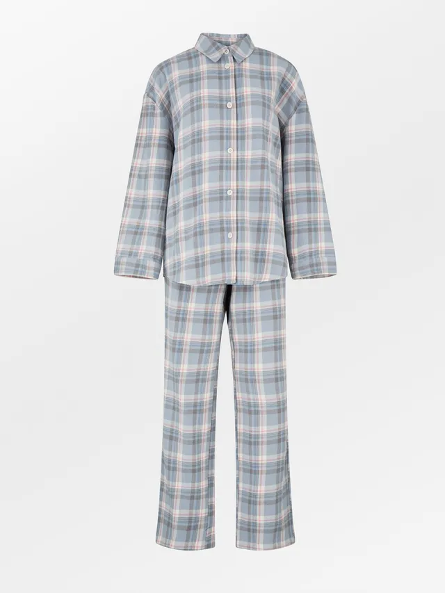 becks-ndergaard-flannel-pyjamas-set-dusty-blue-bio-baumwolle image 1