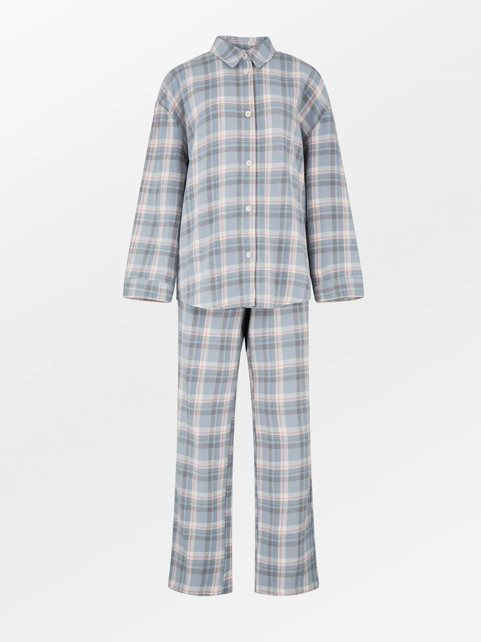 becks-ndergaard-flannel-pyjamas-set-dusty-blue-bio-baumwolle image 1