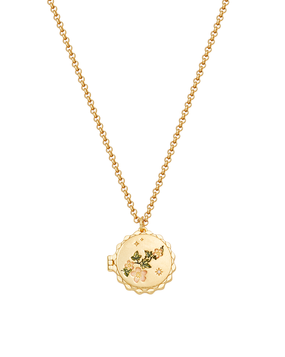 fable-england-ivy-blossom-medaillon-kette-gold image 3