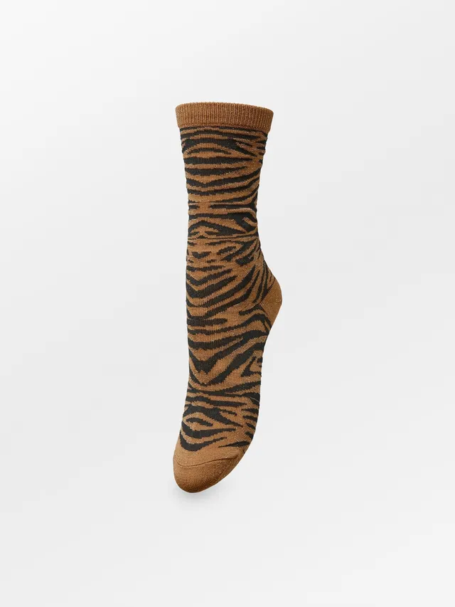 becks-ndergaard-tigarea-glitter-socken-brown-sugar-metallic image 1