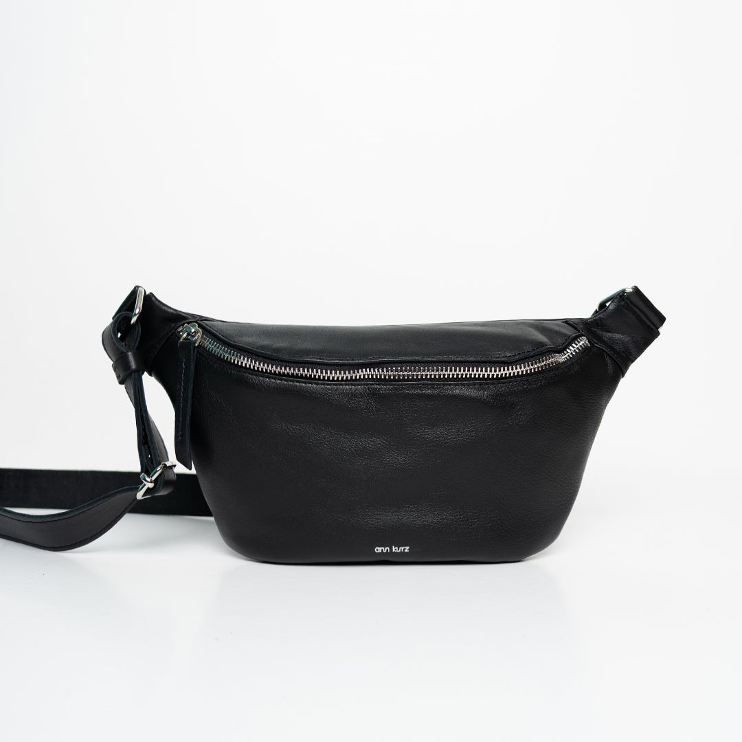 ann-kurz-bum-bags-bauchtasche-nappa-schwarz-silber image 1