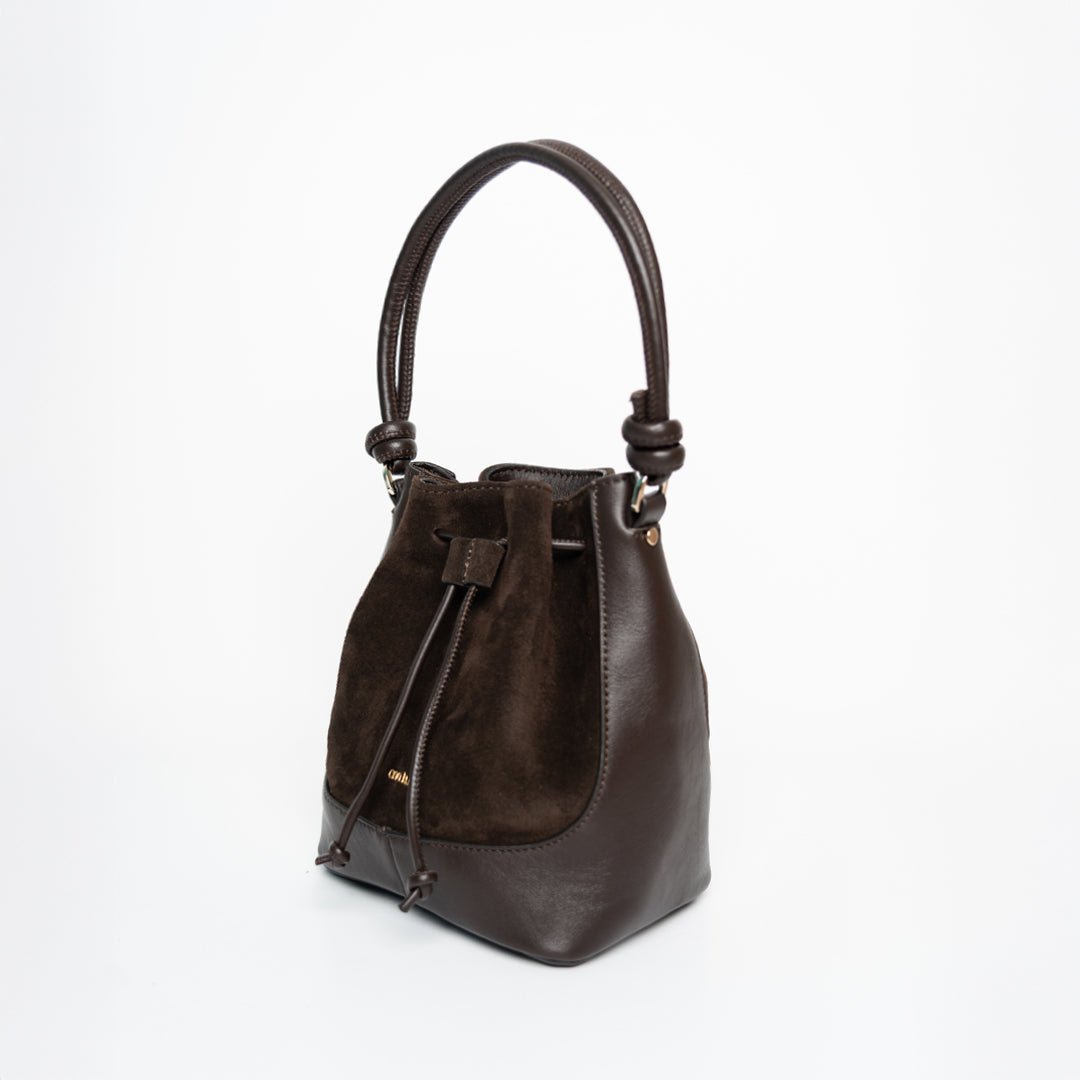 ann-kurz-mini-saku-beuteltasche-suede-mix-mocha-leder image 2