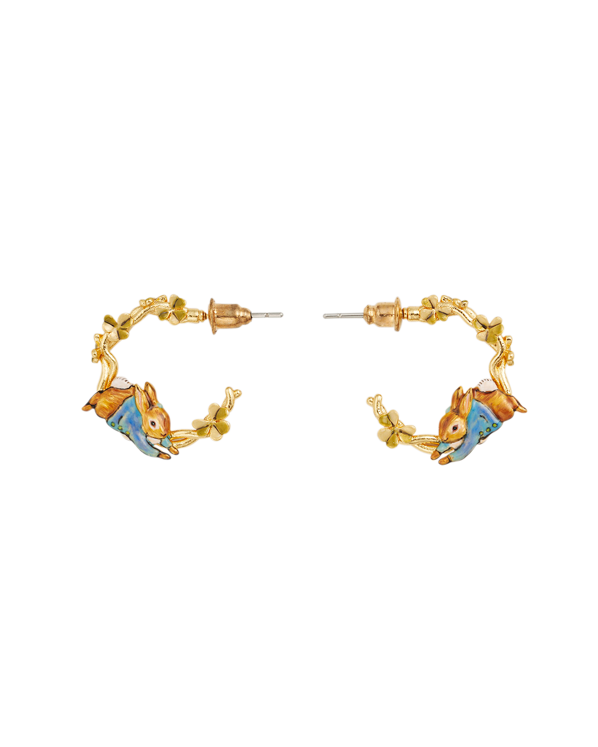 fable-england-jewellery-peter-rabbit-jumping-clover-creolen-gold image 4