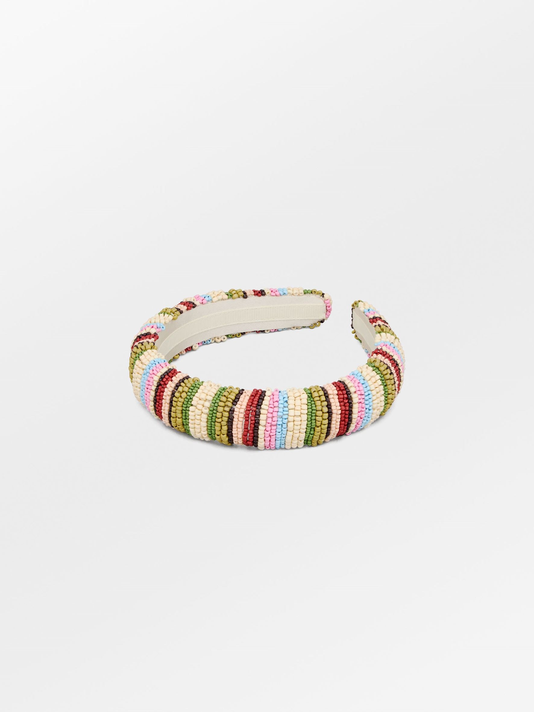becks-ndergaard-stripes-midi-beaded-hairbrace-haarband-khaki image 1