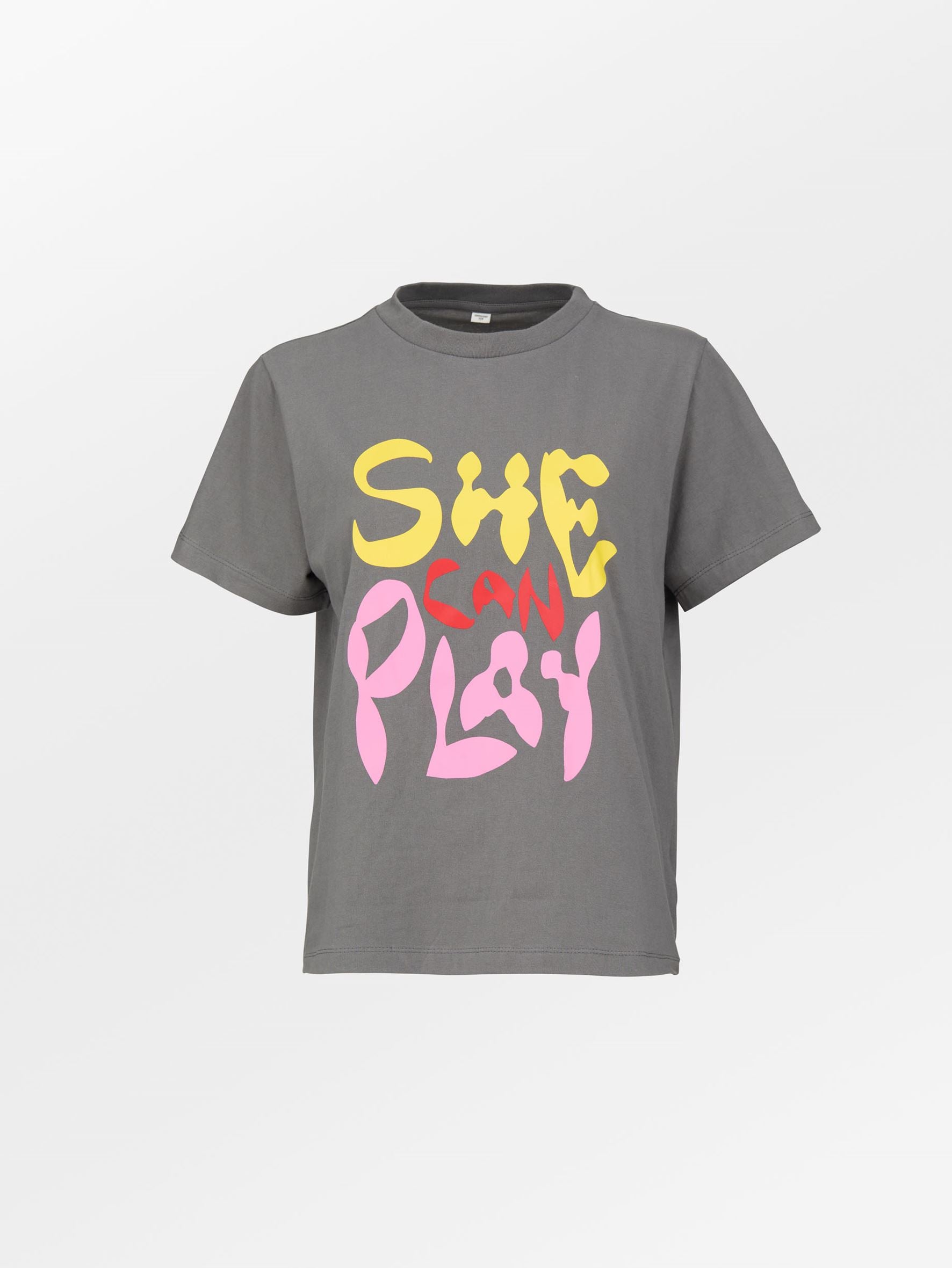 becks-ndergaard-she-can-play-t-shirt-grau-baumwolle image 1
