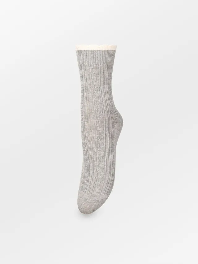 becks-ndergaard-scallop-socke-grey-melange-lochmuster-gr-37-41 image 1