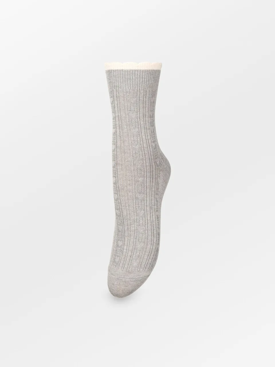 becks-ndergaard-scallop-socke-grey-melange-lochmuster-gr-37-41 image 1