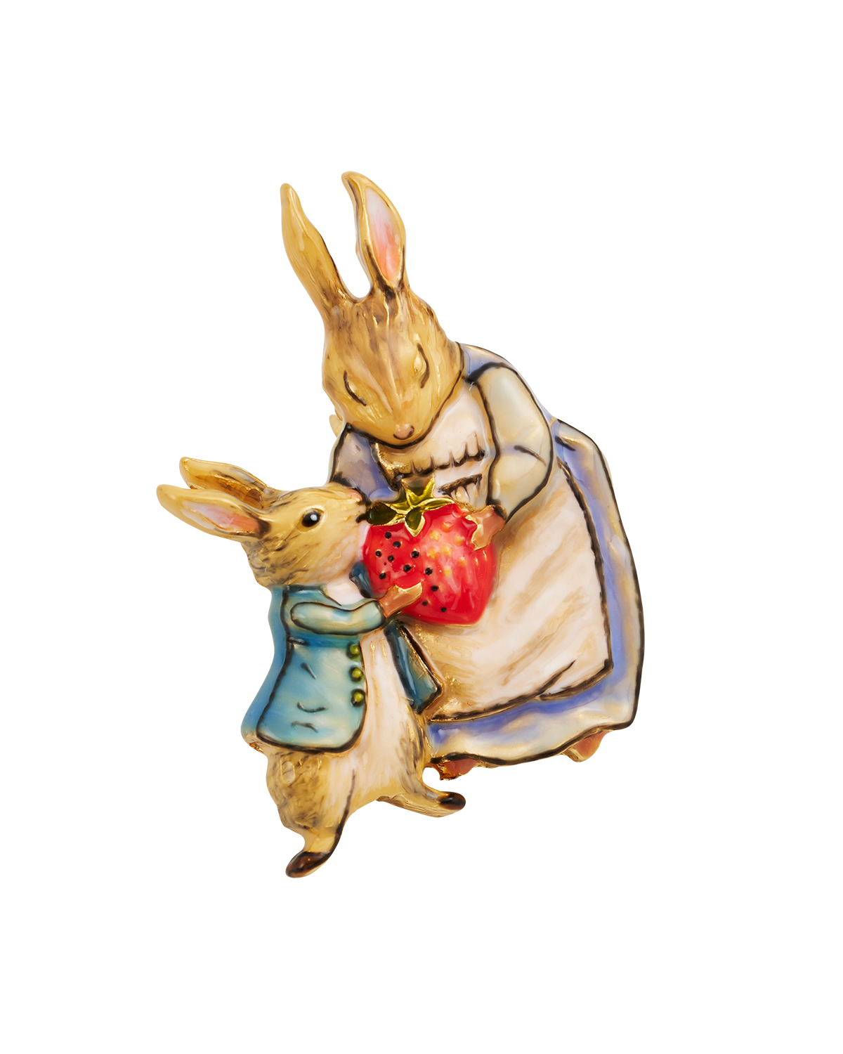 fable-england-peter-rabbit-mrs-rabbit-brosche-gold-emaille image 3