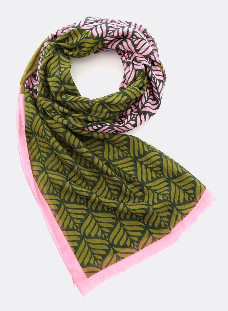 djian-lotus-schal-modal-baumwolle-gr-n-rosa image 1