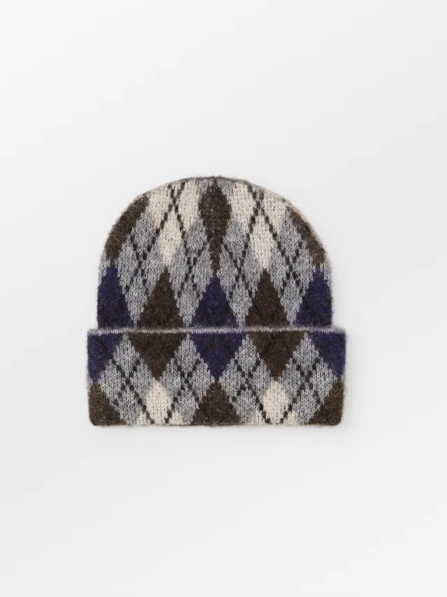 becks-ndergaard-argyle-wool-beanie-m-tze-hellgrau-meliert-wolle image 1