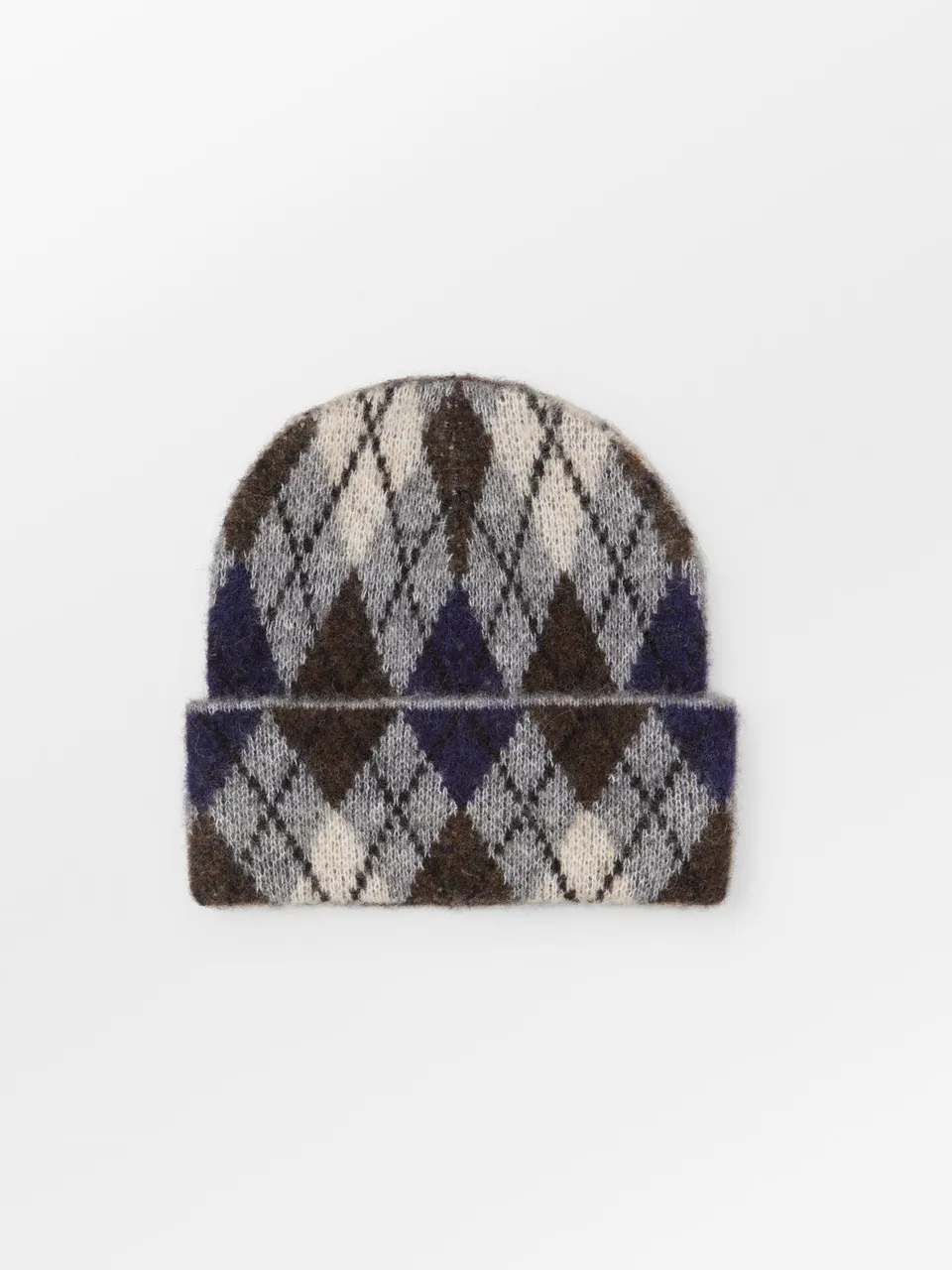 becks-ndergaard-argyle-wool-beanie-m-tze-hellgrau-meliert-wolle image 1