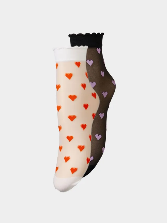 becks-ndergaard-dagmar-hearts-socken-schwarz-wei-2er-pack image 1