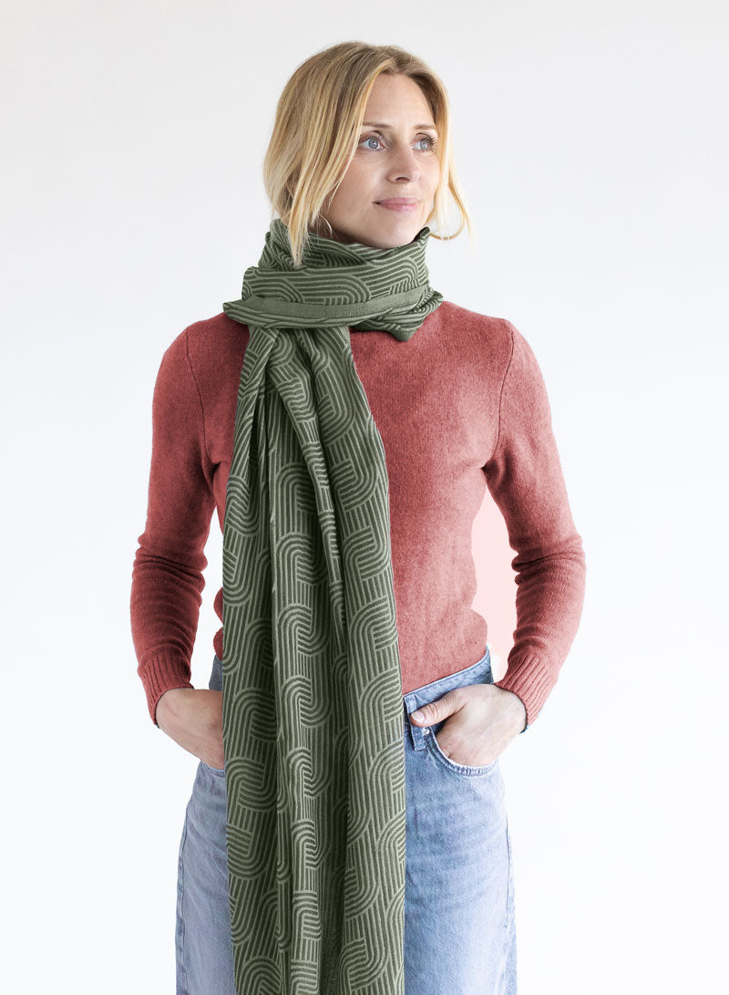 djian-cloe-schal-bio-baumwolle-jacquard-gr-n image 3