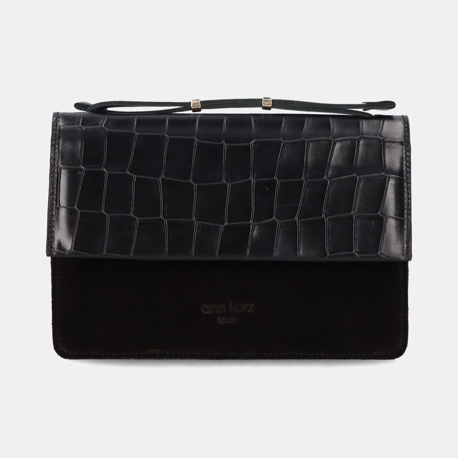 ann-kurz-phone-bag-medium-handytasche-croco-schwarz image 7