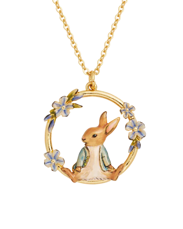 fable-england-peter-rabbit-vergissmeinnicht-kette-gold image 1