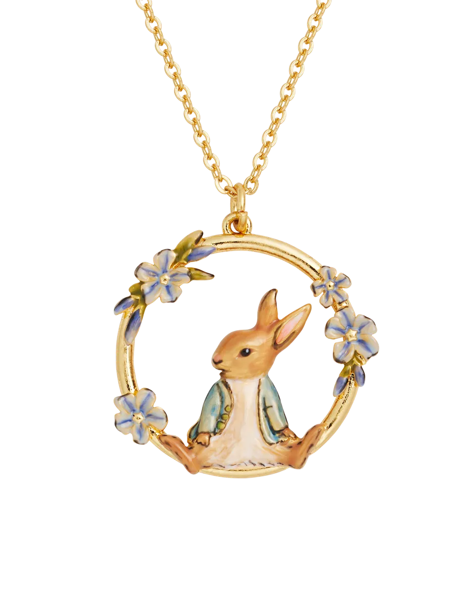 fable-england-peter-rabbit-vergissmeinnicht-kette-gold image 1
