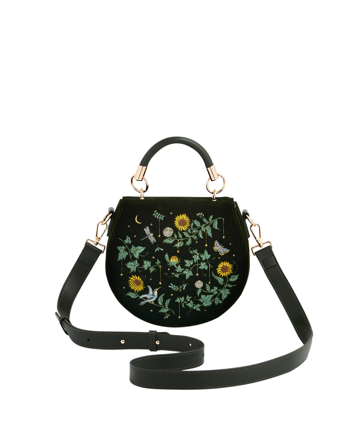 fable-charlotte-sunflower-top-handle-bag-samt-gr-n image 3