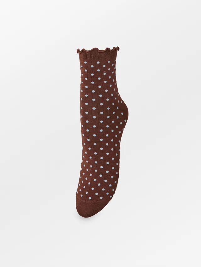 becks-ndergaard-dotted-frilla-short-socke-chocolate-brown image 1
