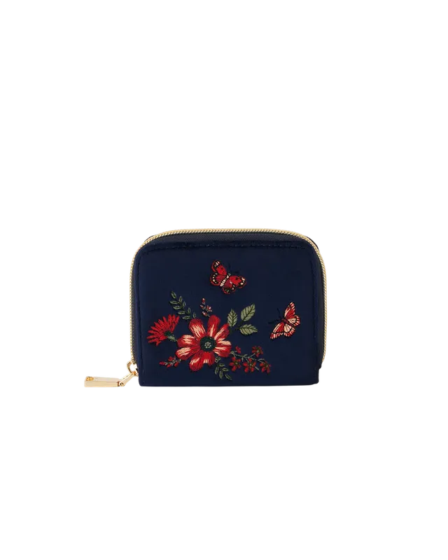 fable-england-floral-geldb-rse-navy-samt-klein-schmetterling image 1