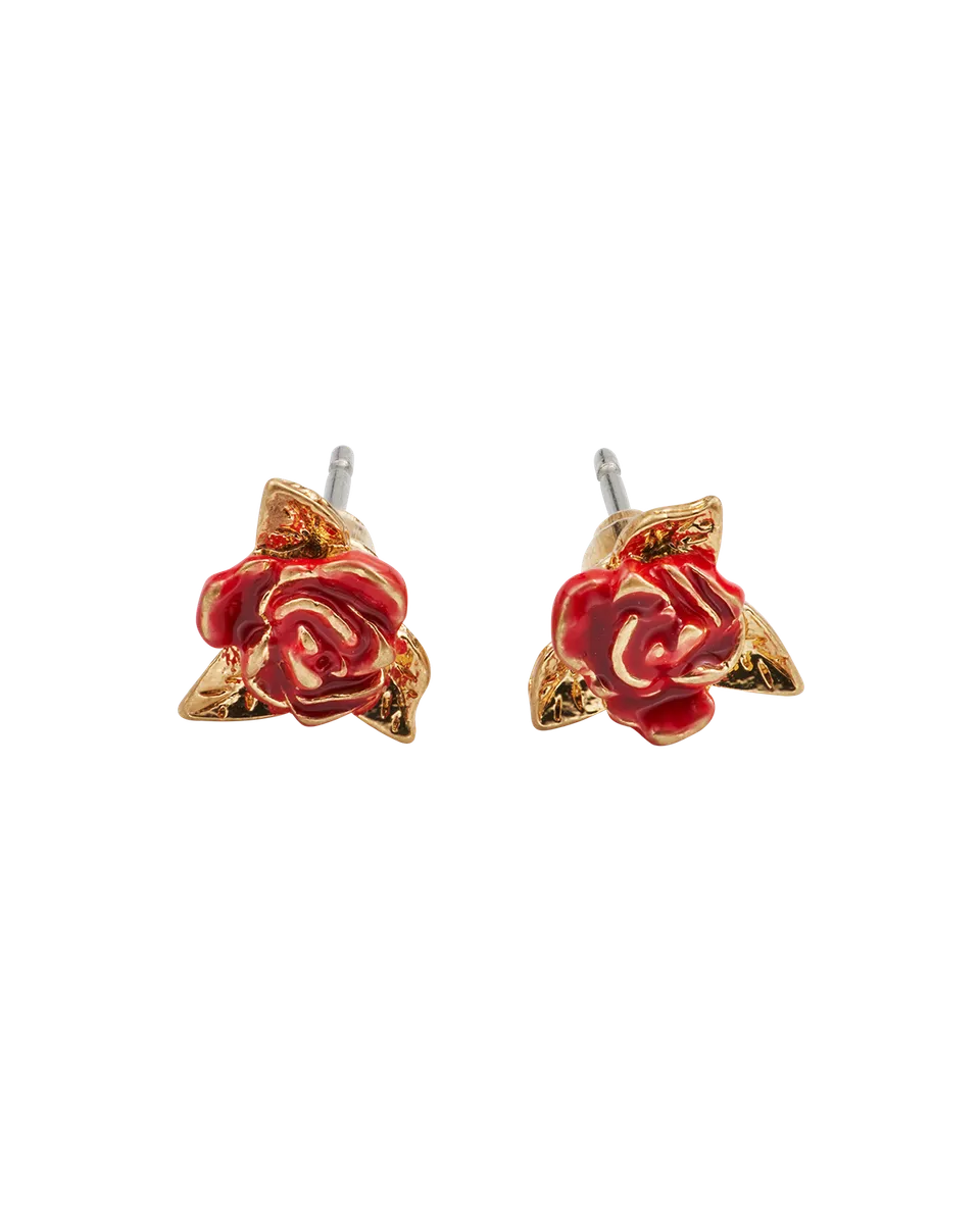 fable-england-english-rose-ohrstecker-gold-rot-emaille image 1