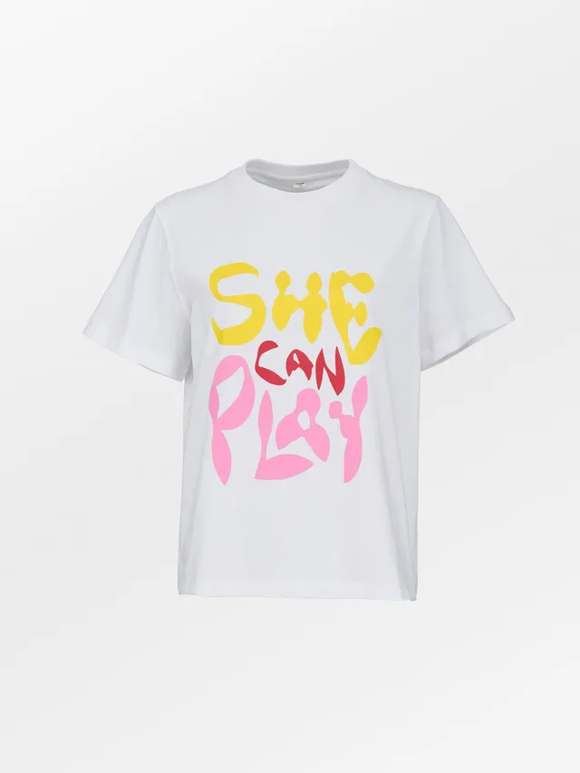 becks-ndergaard-she-can-play-t-shirt-baumwolle-wei-print image 1