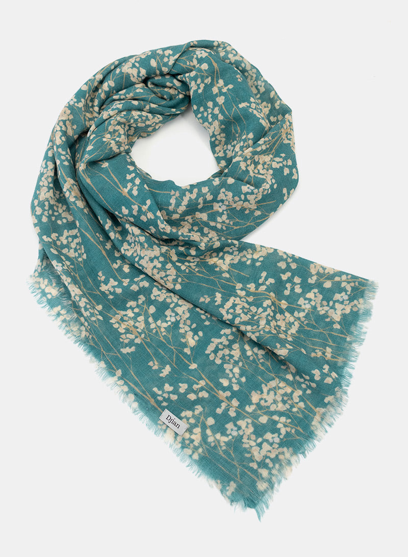 djian-filia-schal-merinowolle-blau-t-rkis-floral image 2