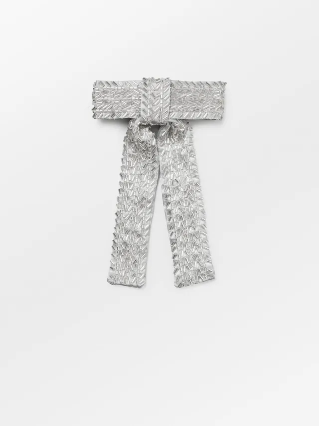 becks-ndergaard-merry-beaded-bow-haarschleife-silber-16-cm image 1
