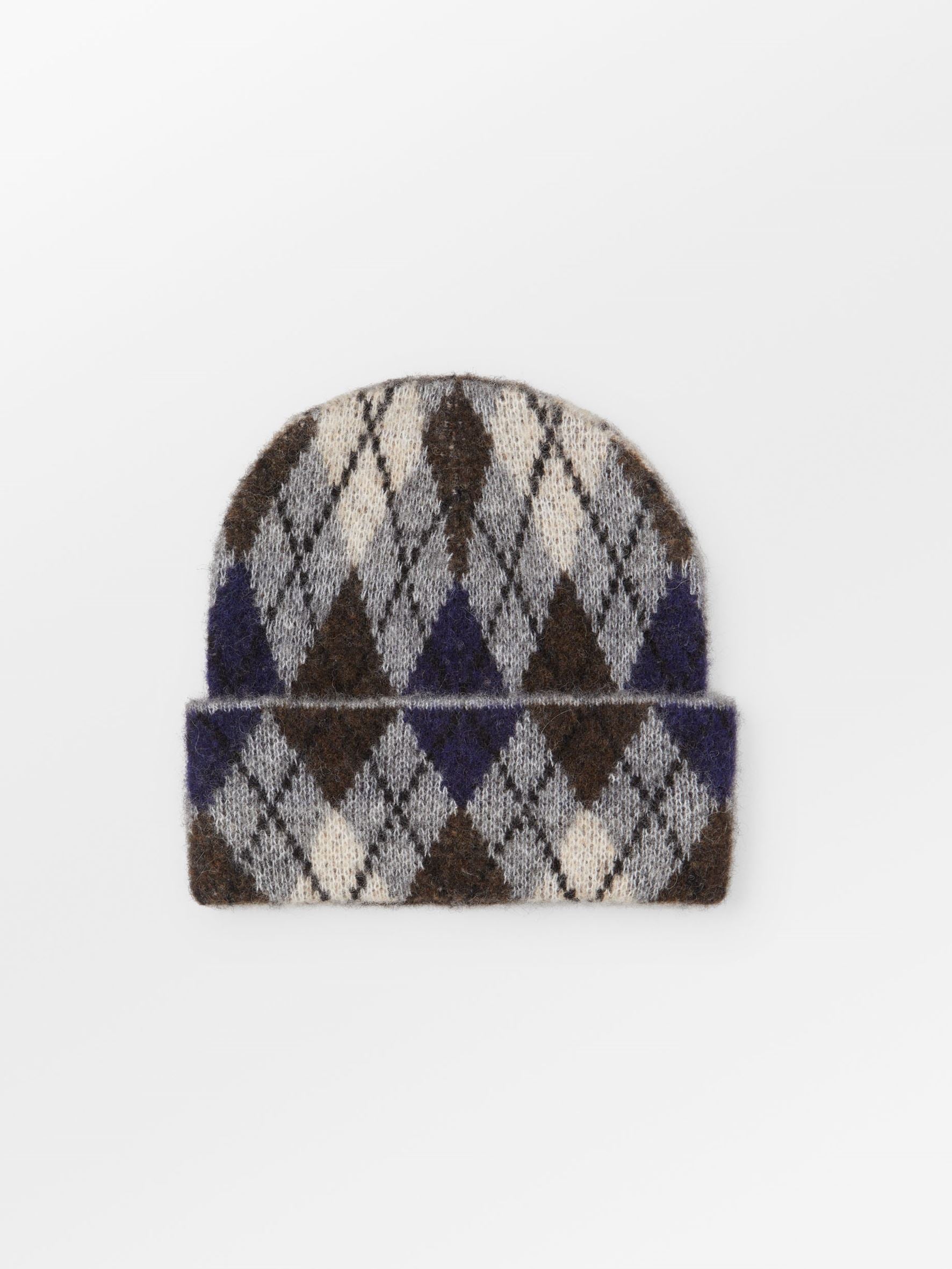 becks-ndergaard-argyle-wool-beanie-m-tze-hellgrau-meliert-wolle image 1