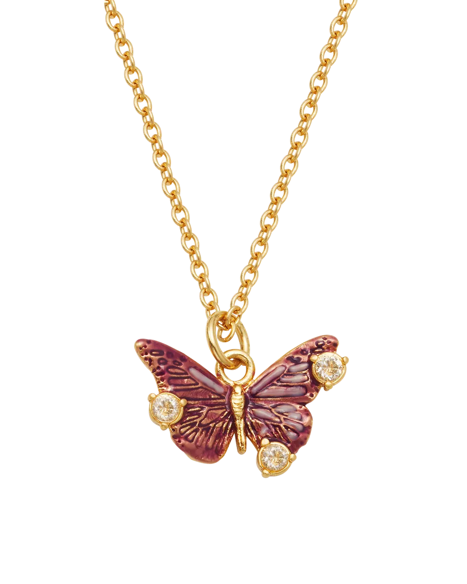 fable-england-hera-butterfly-halskette-gold-burgund image 1