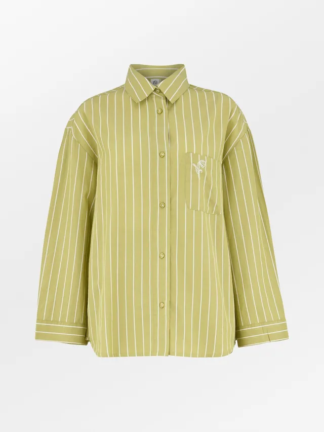 becks-ndergaard-striped-pyjamas-pyjamahemd-khaki-bio image 1