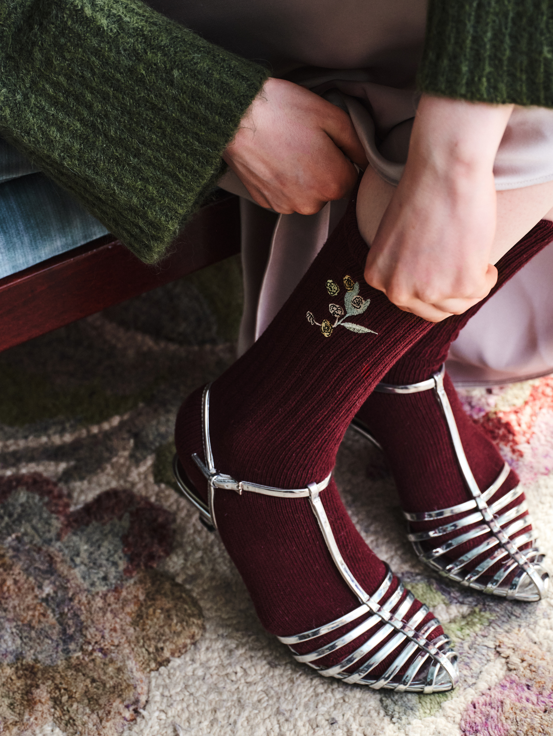 becks-ndergaard-rosy-cotta-socken-baumwolle-fig-red-37-39 image 2