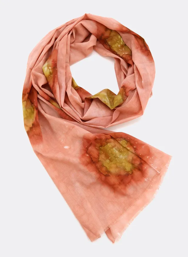 djian-batik-aquarell-schal-baumwolle-pfirsich image 1