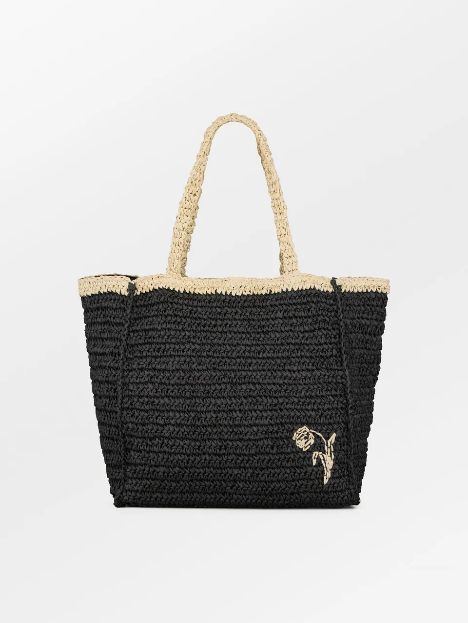 becks-ndergaard-paper-straw-tota-tasche-strandtasche-schwarz image 1