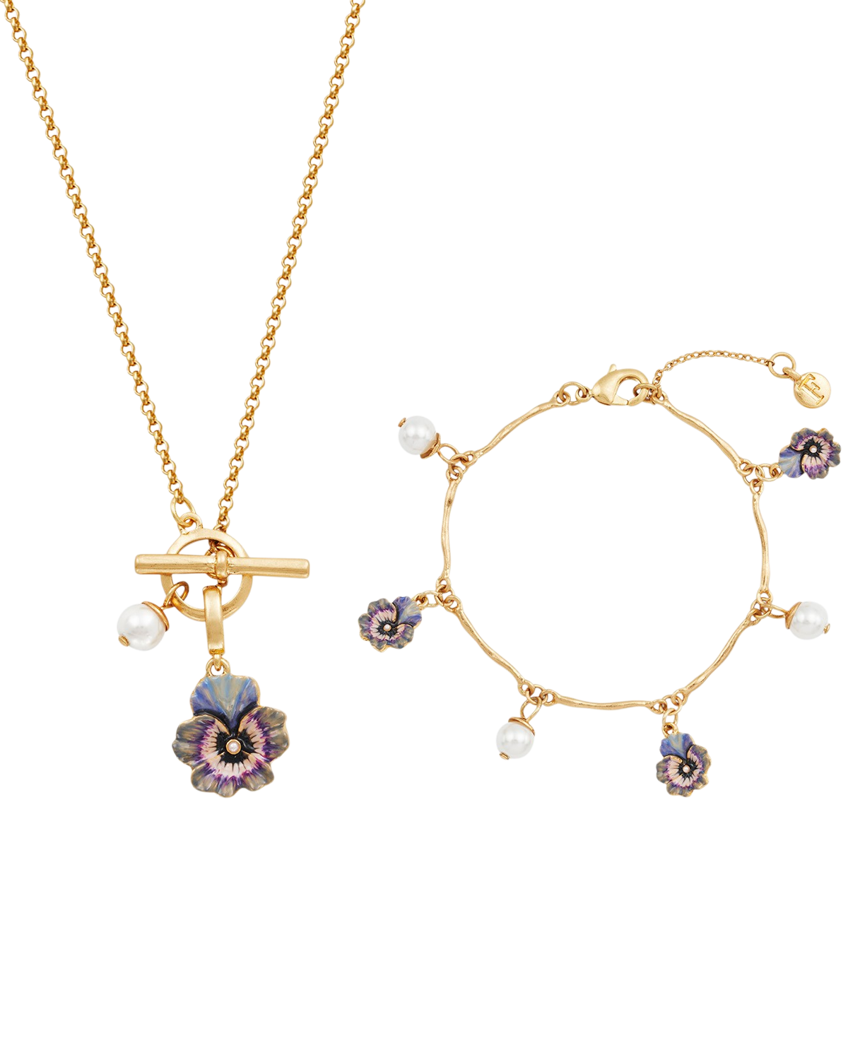 fable-england-jewellery-pansy-pearl-schmuckset-gold-2 image 1