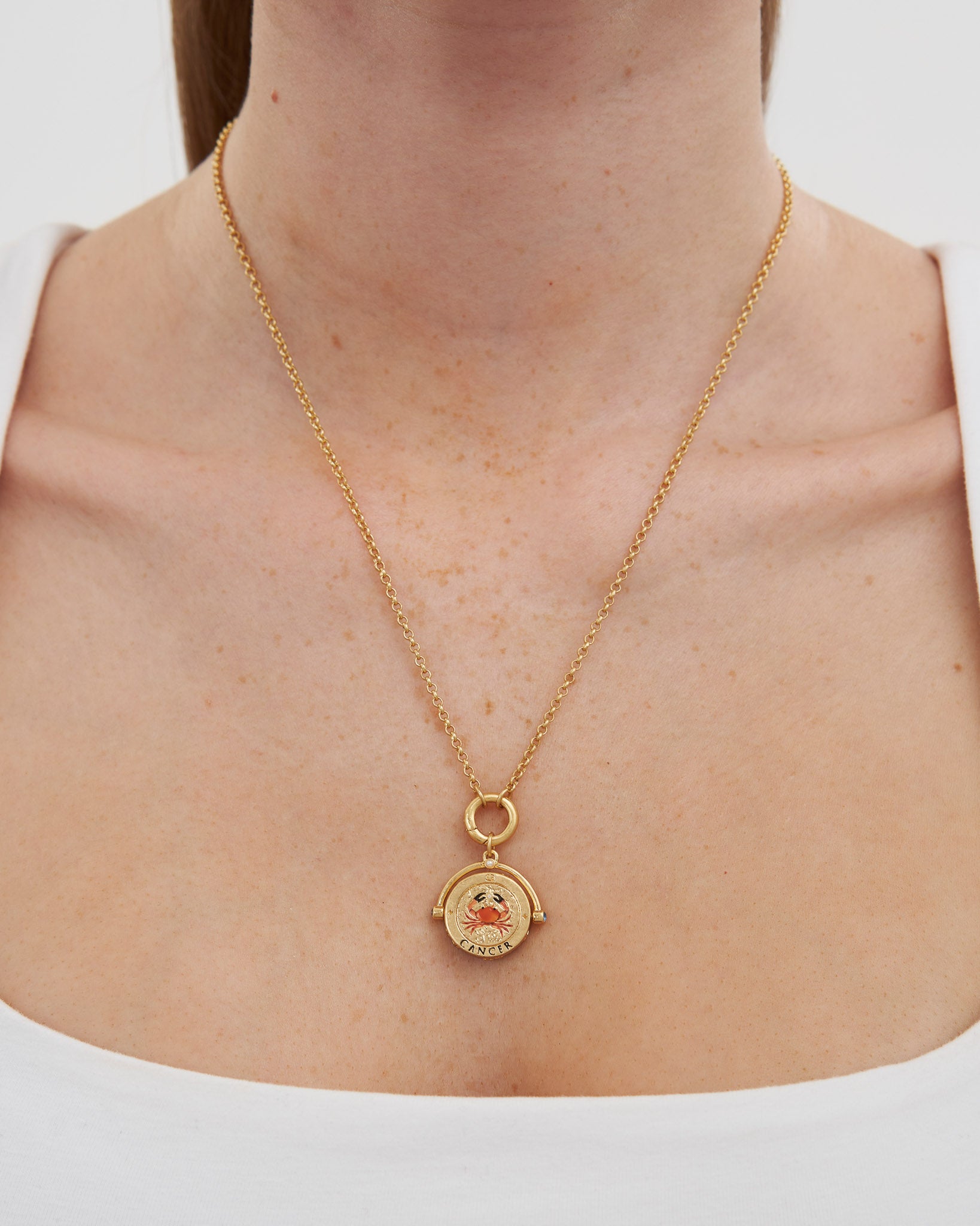 fable-england-cancer-zodiac-spinner-kette-gold-krebs-lapis image 2