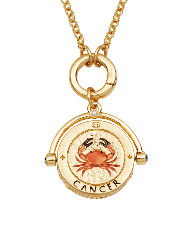 fable-england-cancer-zodiac-spinner-kette-gold-krebs-lapis image 1