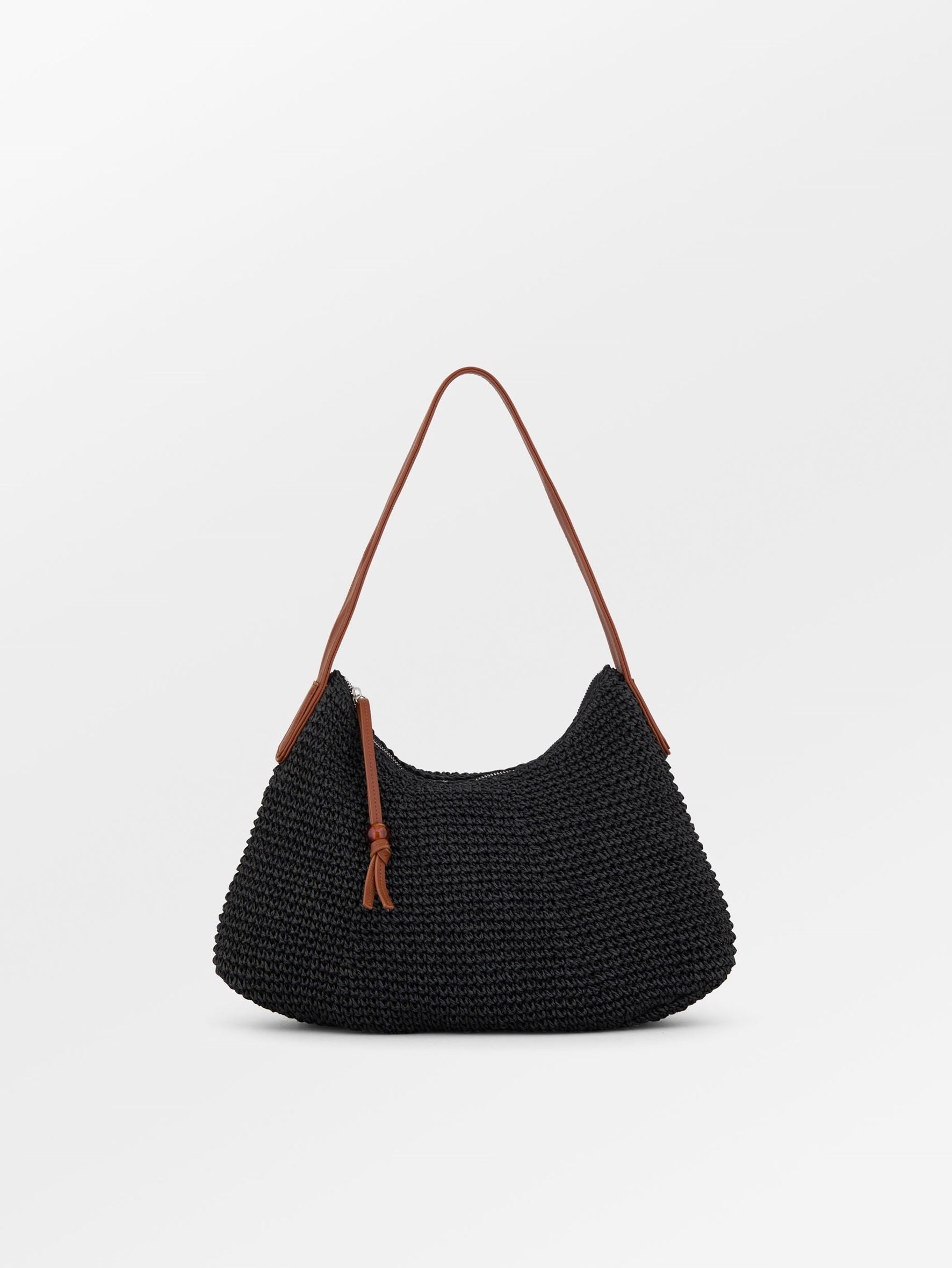 becks-ndergaard-paper-straw-ariya-tasche-stroh-schwarz-32x25 image 1