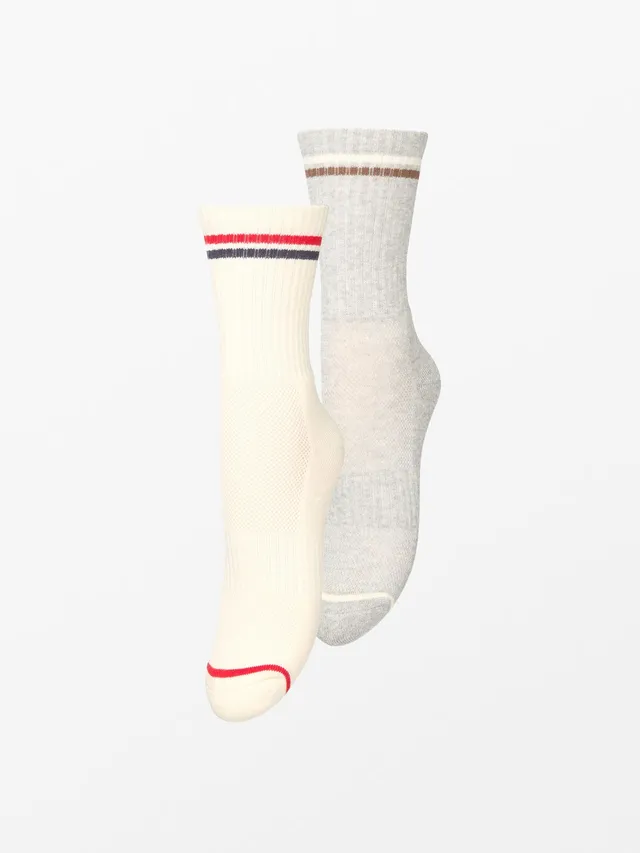 becks-ndergaard-sporty-cotta-socken-2er-pack-off-white-gray-baumwolle image 1