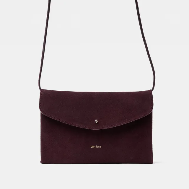 ann-kurz-cute-clutch-clutch-suede-burgundy-22-cm image 1