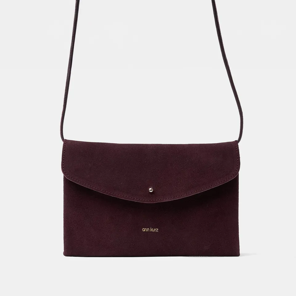 ann-kurz-cute-clutch-clutch-suede-burgundy-22-cm image 1