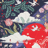 fable-england-wolf-garden-schal-quadratisch-navy-recycling-polyester image 5