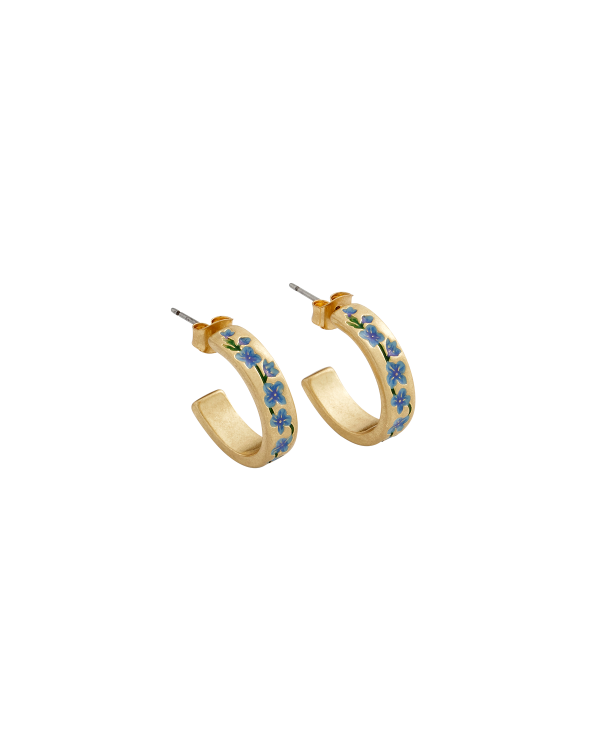 fable-england-jewellery-blue-forget-me-not-ohrringe-blau-gold image 1
