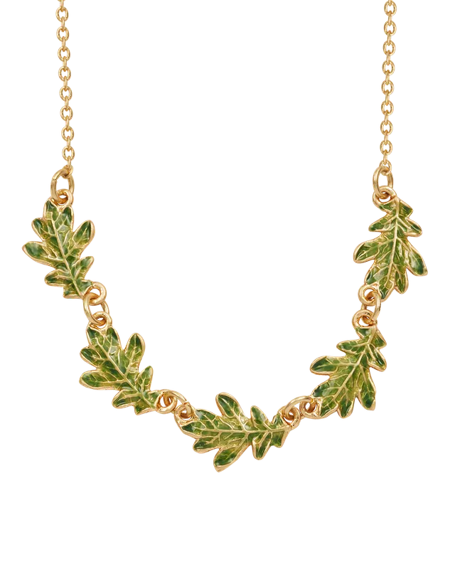 fable-england-gold-oak-leaf-choker-halskette-blatt image 1