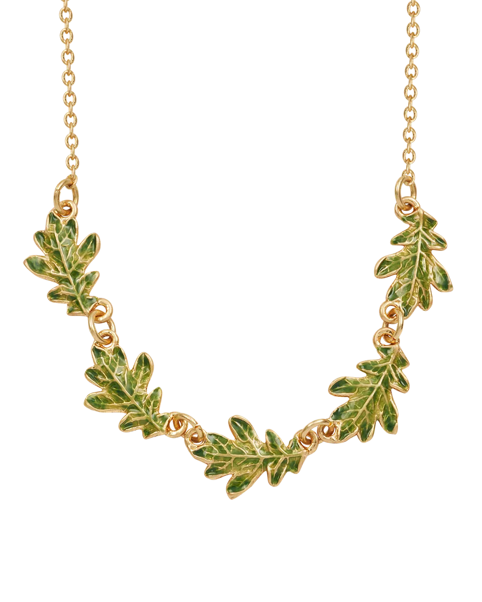 fable-england-gold-oak-leaf-choker-halskette-blatt image 1