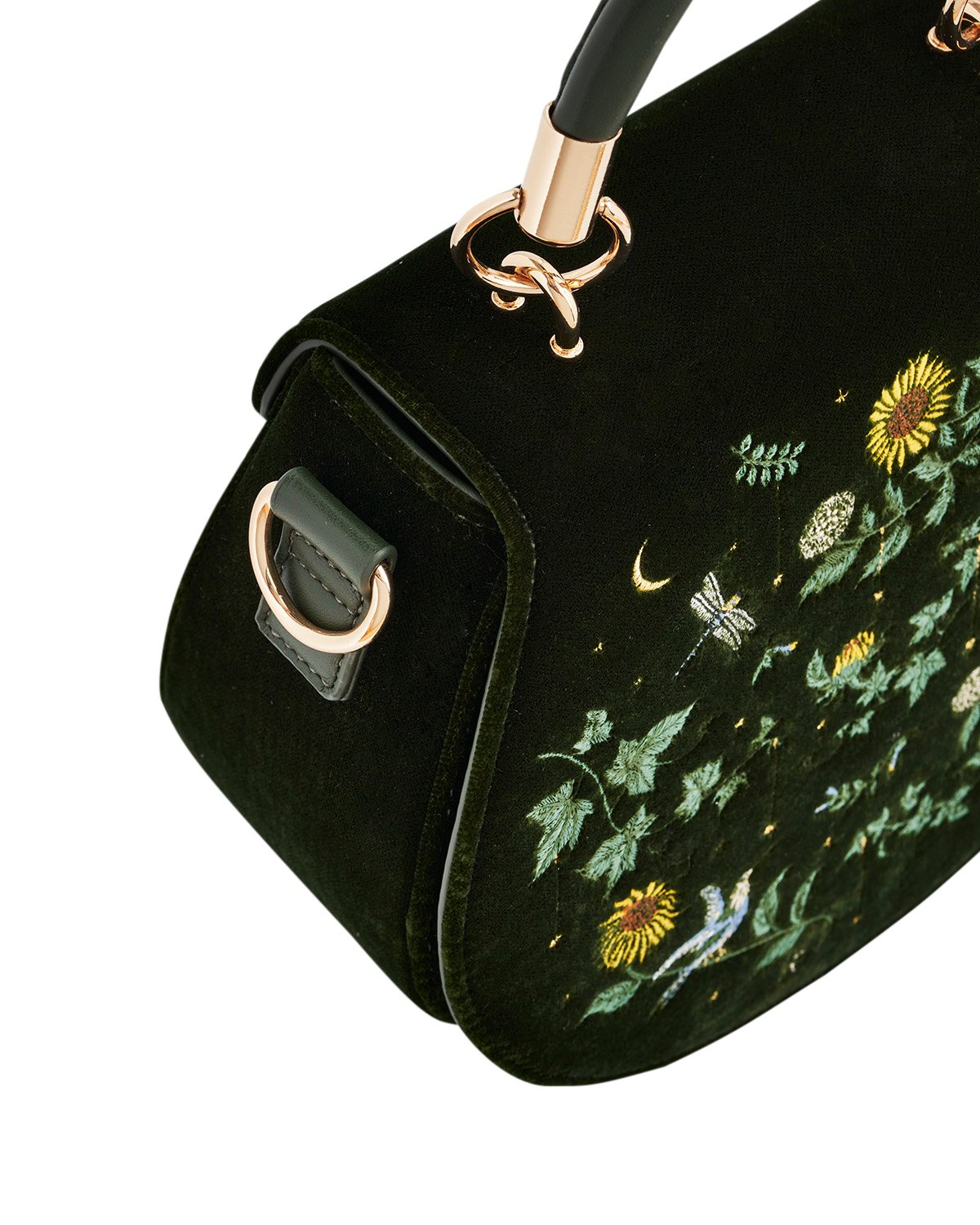fable-charlotte-sunflower-top-handle-bag-samt-gr-n image 8